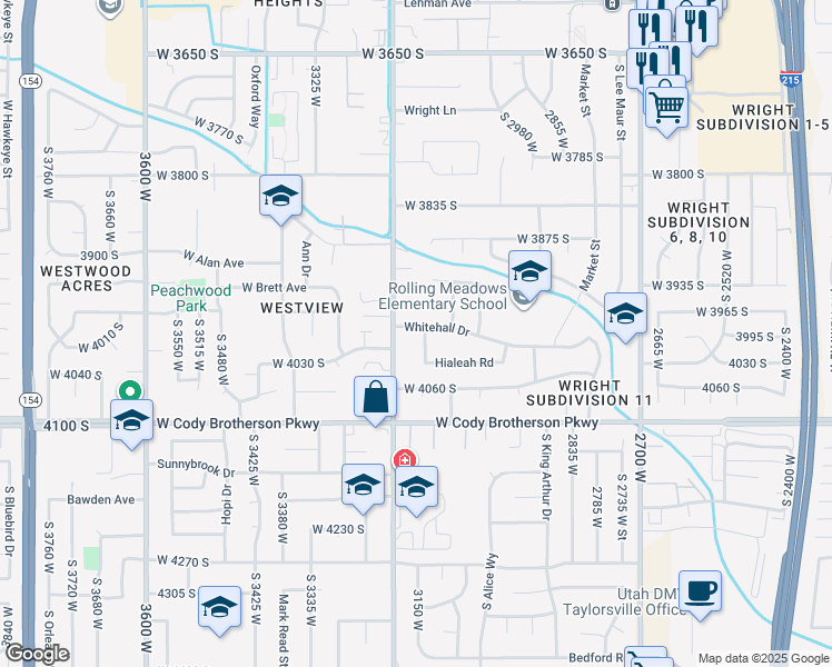map of restaurants, bars, coffee shops, grocery stores, and more near 4005 Hialeah Road in West Valley City