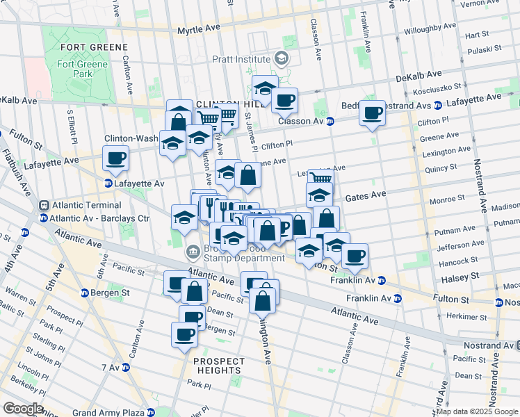 map of restaurants, bars, coffee shops, grocery stores, and more near in Brooklyn