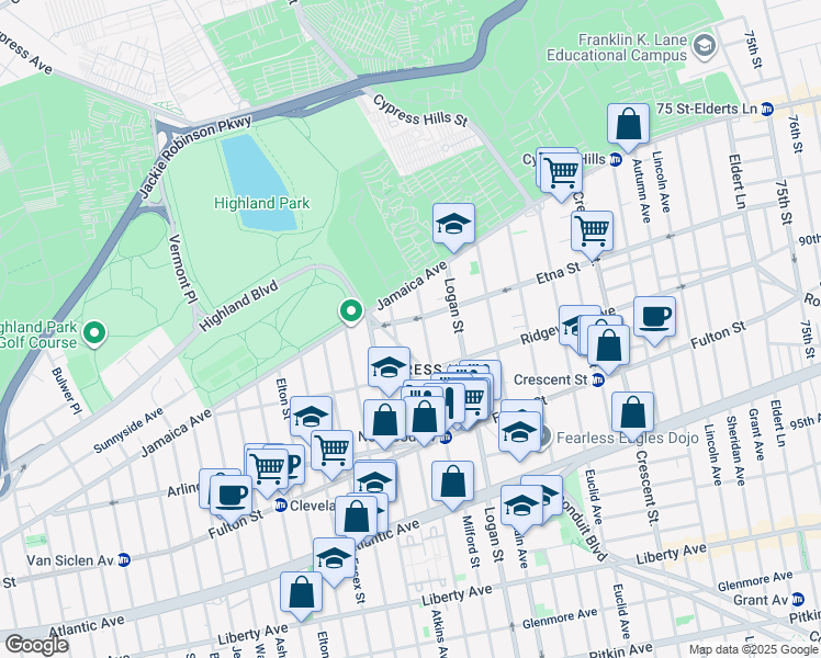map of restaurants, bars, coffee shops, grocery stores, and more near 113 Force Tube Avenue in Brooklyn