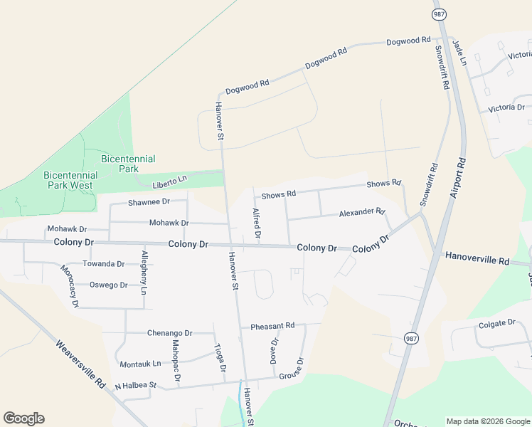 map of restaurants, bars, coffee shops, grocery stores, and more near 6702 Alfred Drive in Bethlehem