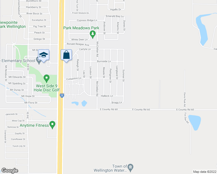 map of restaurants, bars, coffee shops, grocery stores, and more near 6849 Pettigrew Street in Wellington