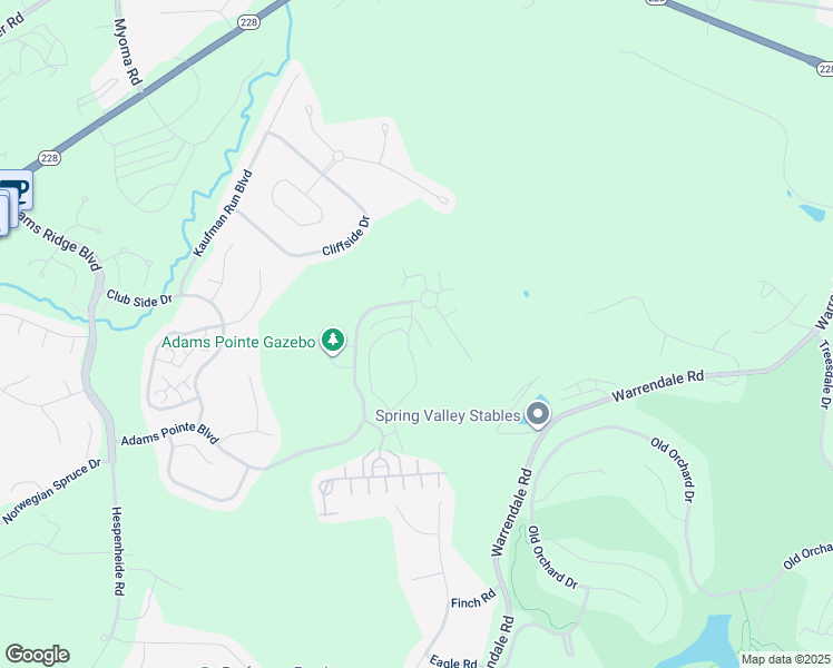 map of restaurants, bars, coffee shops, grocery stores, and more near 217 Adams Pointe Boulevard in Mars
