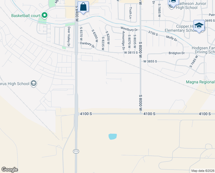 map of restaurants, bars, coffee shops, grocery stores, and more near 8205 West Sentinel Peak Drive in Magna