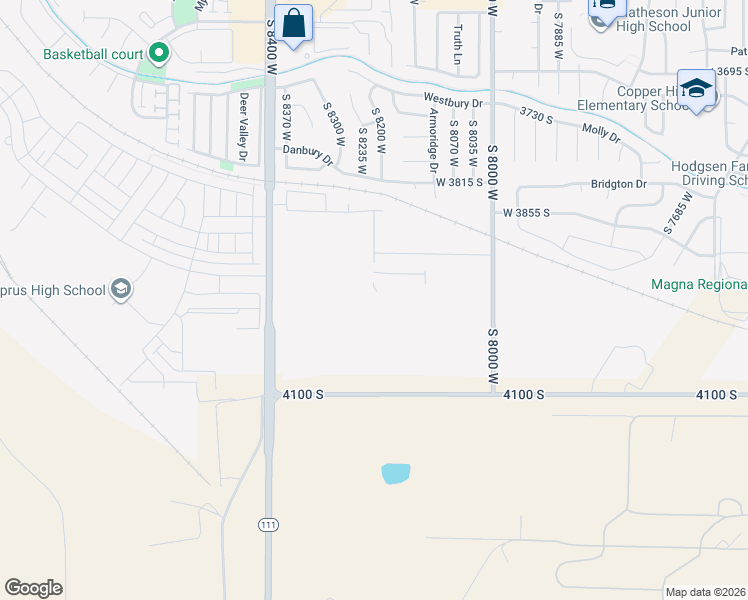 map of restaurants, bars, coffee shops, grocery stores, and more near 8213 West Sentinel Peak Drive in Magna