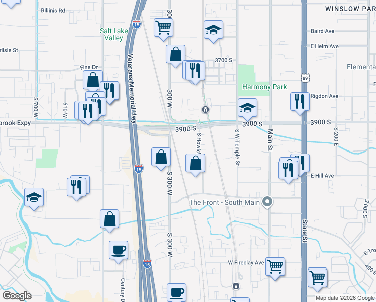 map of restaurants, bars, coffee shops, grocery stores, and more near 210 West Central Avenue in Millcreek