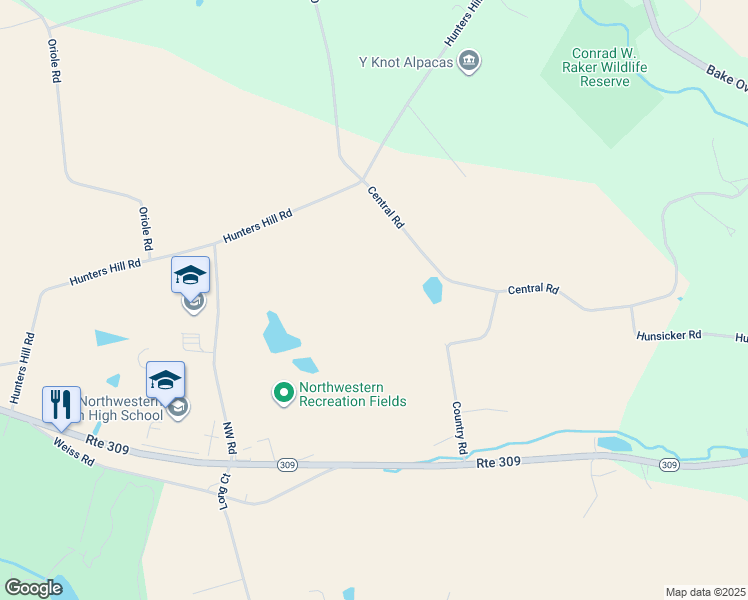 map of restaurants, bars, coffee shops, grocery stores, and more near 6440 Country Road in New Tripoli