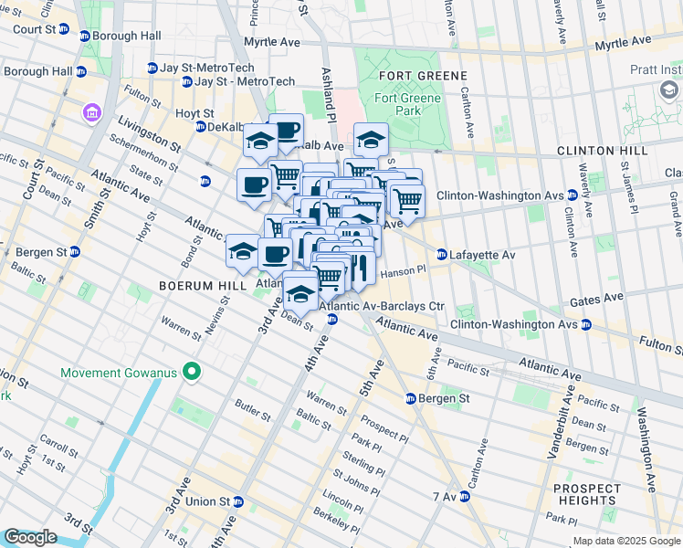 map of restaurants, bars, coffee shops, grocery stores, and more near 888 State Street in Brooklyn