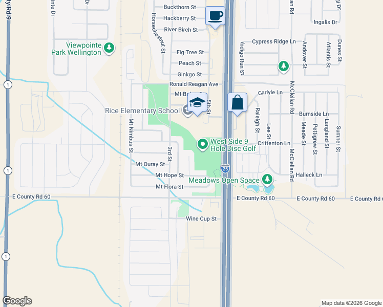 map of restaurants, bars, coffee shops, grocery stores, and more near 6886 Mount Toll Court in Wellington