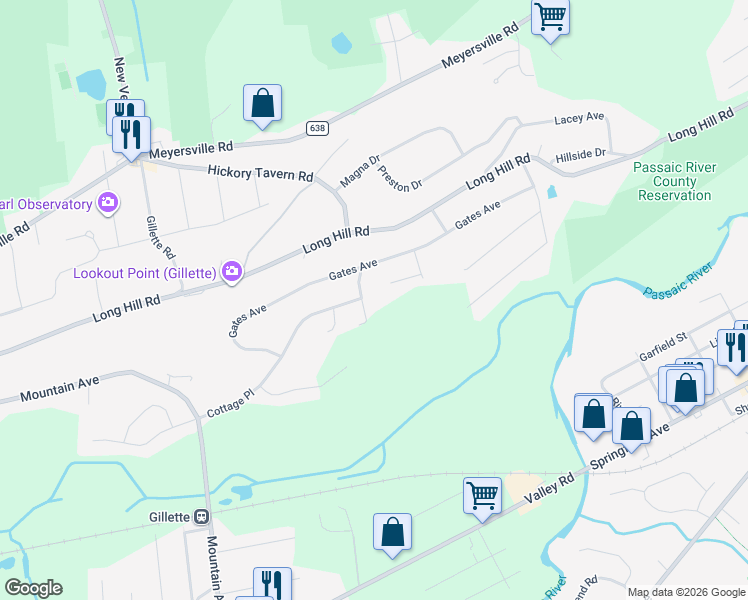 map of restaurants, bars, coffee shops, grocery stores, and more near 1 Trent Place in Gillette