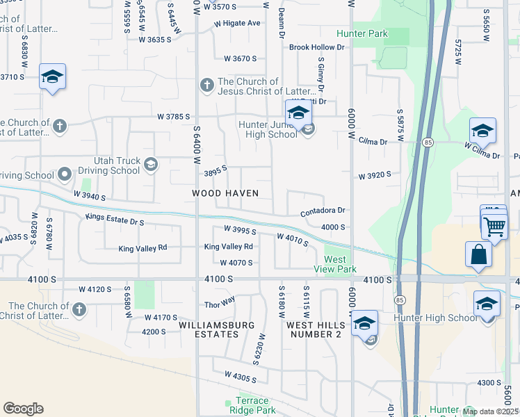 map of restaurants, bars, coffee shops, grocery stores, and more near 6238 Contadora Drive in Salt Lake City