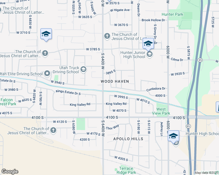 map of restaurants, bars, coffee shops, grocery stores, and more near 3962 South 6360 West in West Valley City