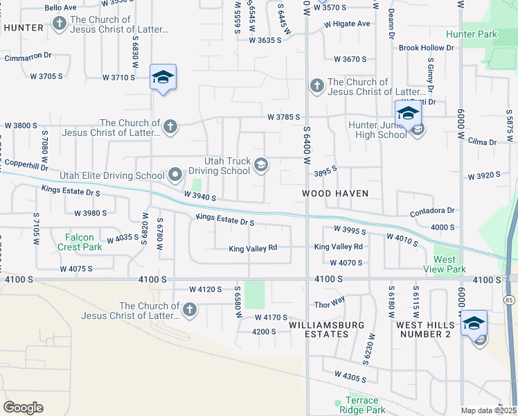 map of restaurants, bars, coffee shops, grocery stores, and more near 6527 West 3940 South in West Valley City