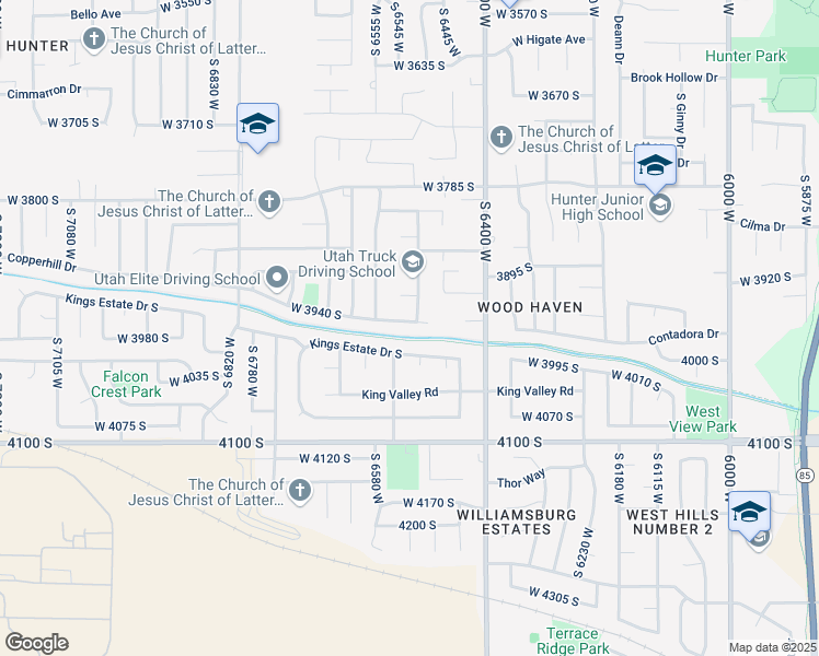 map of restaurants, bars, coffee shops, grocery stores, and more near 6527 West 3940 South in West Valley City