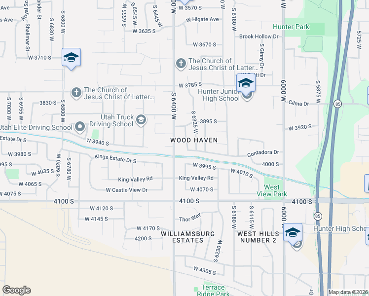 map of restaurants, bars, coffee shops, grocery stores, and more near 3958 South 6360 West in West Valley City