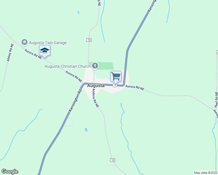 map of restaurants, bars, coffee shops, grocery stores, and more near 8109 Kensington Road Northeast in East Rochester