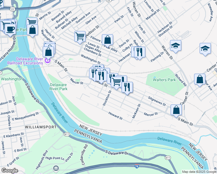 map of restaurants, bars, coffee shops, grocery stores, and more near 400 County Road 678 in Phillipsburg