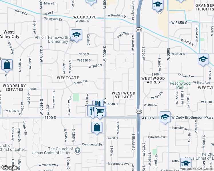 map of restaurants, bars, coffee shops, grocery stores, and more near 3953 South 4000 West in West Valley City
