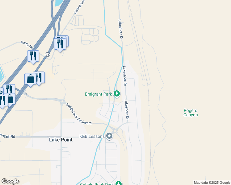 map of restaurants, bars, coffee shops, grocery stores, and more near 2080 East Dolan Drive in Lake Point
