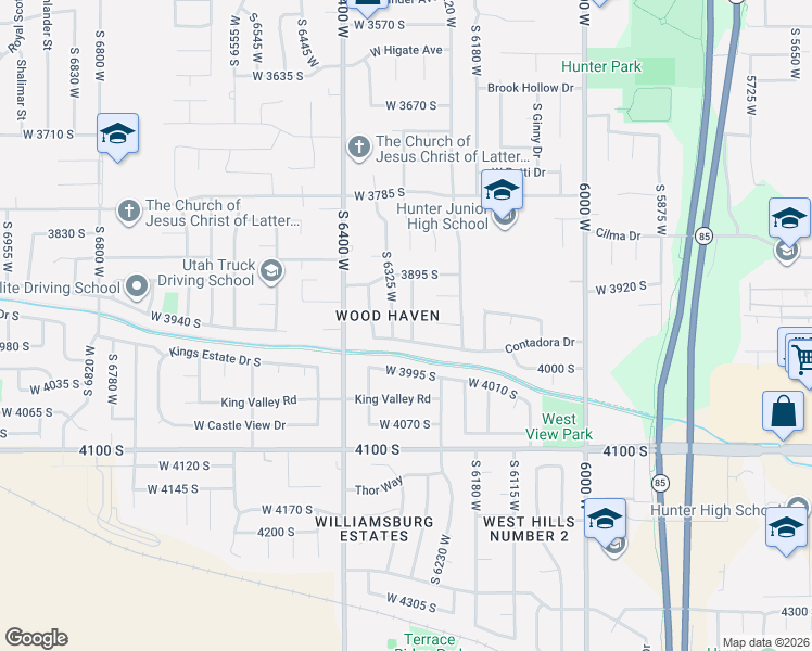 map of restaurants, bars, coffee shops, grocery stores, and more near 3948 South 6285 West in West Valley City