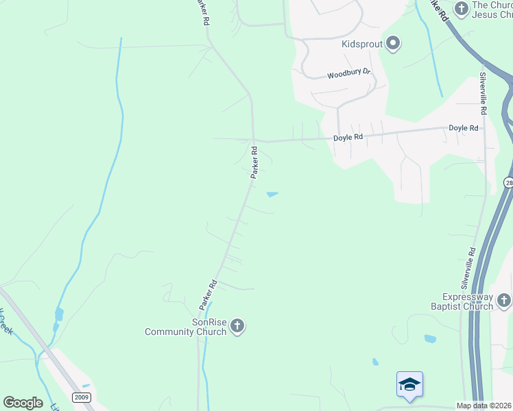 map of restaurants, bars, coffee shops, grocery stores, and more near 521 1/2 Parker Road in Sarver