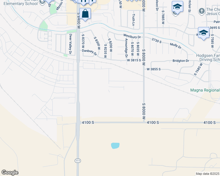 map of restaurants, bars, coffee shops, grocery stores, and more near 8203 Gallatin Peak Road in Magna