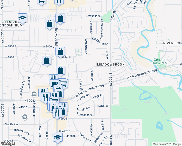 map of restaurants, bars, coffee shops, grocery stores, and more near 3946 Jester Drive in Salt Lake City