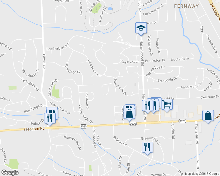 map of restaurants, bars, coffee shops, grocery stores, and more near 702 Reiser Court in Cranberry Township