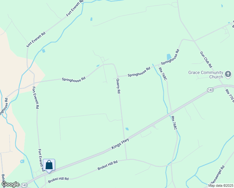 map of restaurants, bars, coffee shops, grocery stores, and more near 7498 Quarry Road in New Tripoli