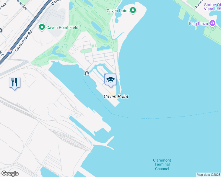 map of restaurants, bars, coffee shops, grocery stores, and more near 22 Chapel Avenue in Jersey City