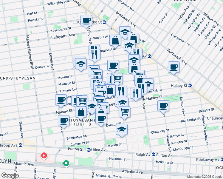map of restaurants, bars, coffee shops, grocery stores, and more near in Brooklyn