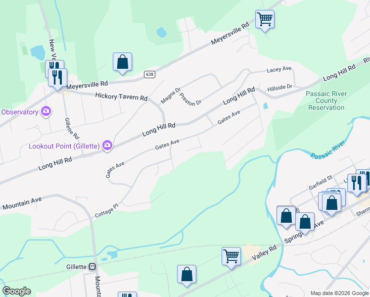 map of restaurants, bars, coffee shops, grocery stores, and more near 1 Trent Place in Gillette