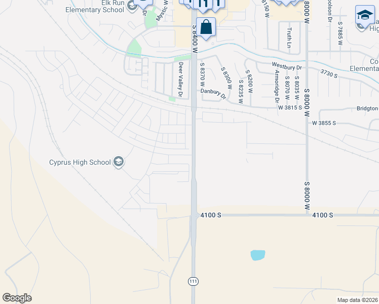 map of restaurants, bars, coffee shops, grocery stores, and more near 8416 West Cordero Drive in Magna
