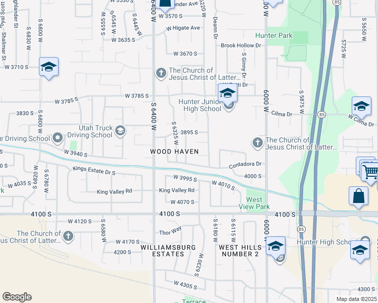 map of restaurants, bars, coffee shops, grocery stores, and more near 3933 S 6285 W in West Valley City