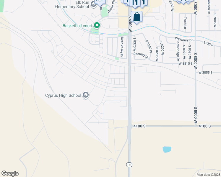 map of restaurants, bars, coffee shops, grocery stores, and more near 3902 South 8400 West in Magna