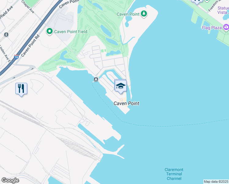 map of restaurants, bars, coffee shops, grocery stores, and more near 22 Chapel Avenue in Jersey City