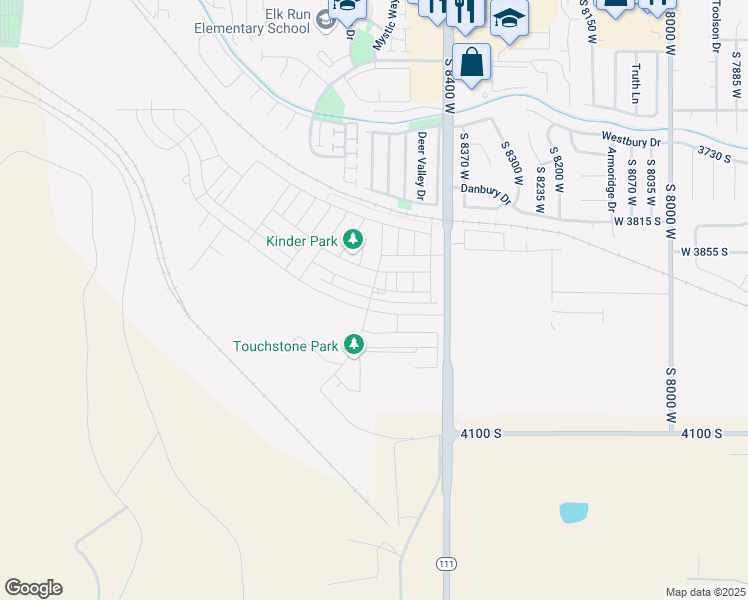 map of restaurants, bars, coffee shops, grocery stores, and more near 3902 South 8400 West in Magna