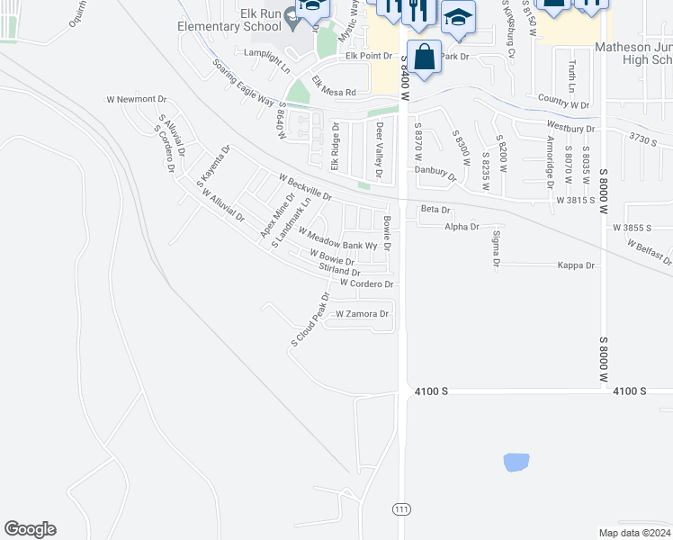 map of restaurants, bars, coffee shops, grocery stores, and more near 3902 South 8400 West in Magna