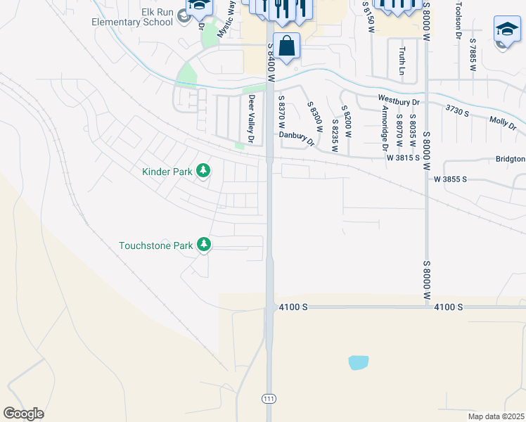 map of restaurants, bars, coffee shops, grocery stores, and more near 3902 South 8400 West in Magna