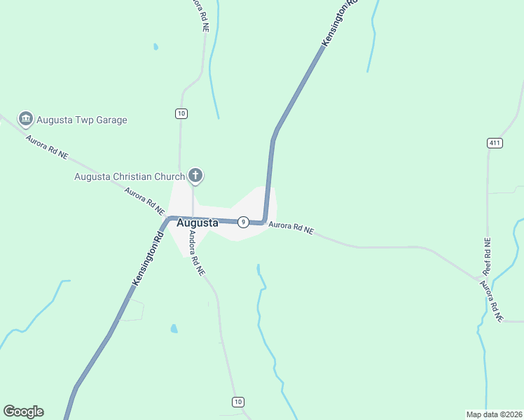map of restaurants, bars, coffee shops, grocery stores, and more near 3401 Aurora Road Northeast in Mechanicstown