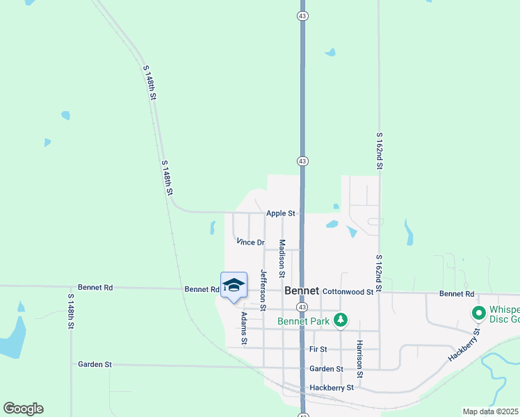 map of restaurants, bars, coffee shops, grocery stores, and more near College Avenue in Bennet