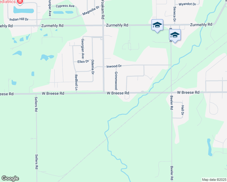 map of restaurants, bars, coffee shops, grocery stores, and more near 3765-3779 West Breese Road in Lima