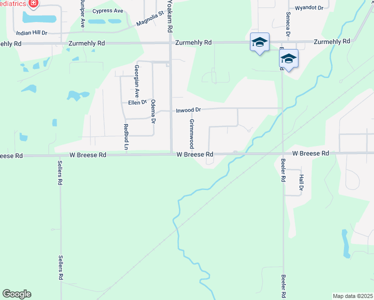 map of restaurants, bars, coffee shops, grocery stores, and more near 3765-3779 West Breese Road in Lima