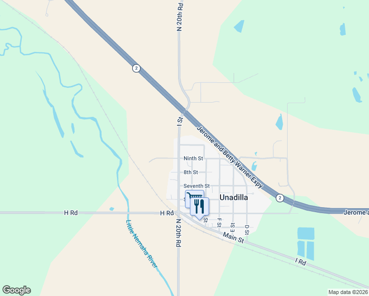 map of restaurants, bars, coffee shops, grocery stores, and more near 901-969 I St in Unadilla