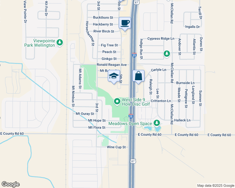 map of restaurants, bars, coffee shops, grocery stores, and more near 7000 3rd Street in Wellington