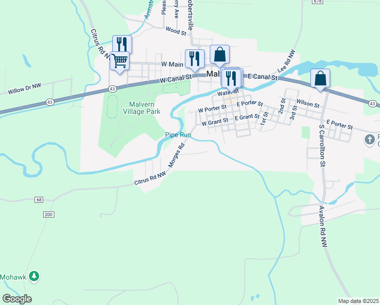 map of restaurants, bars, coffee shops, grocery stores, and more near 300 Morges Road in Malvern