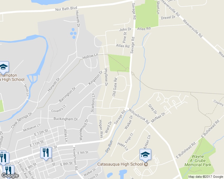 map of restaurants, bars, coffee shops, grocery stores, and more near 21 Phyllese Drive in Northampton