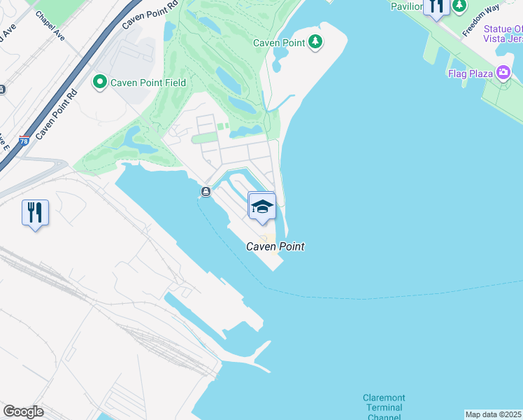 map of restaurants, bars, coffee shops, grocery stores, and more near 2 Half Moon Isle in Jersey City