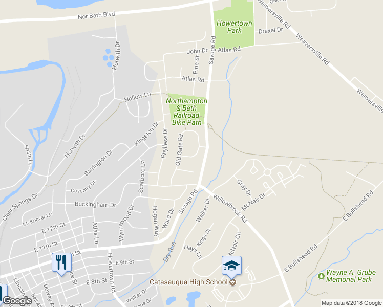 map of restaurants, bars, coffee shops, grocery stores, and more near 1315 Adams Street in Northampton