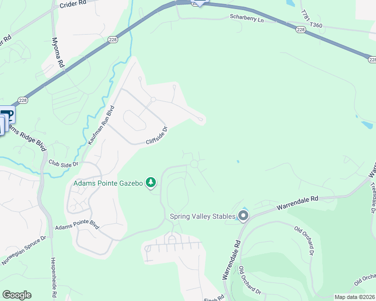 map of restaurants, bars, coffee shops, grocery stores, and more near 232 Adams Pointe Boulevard in Mars