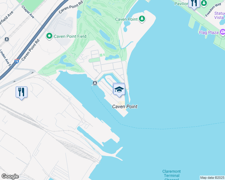 map of restaurants, bars, coffee shops, grocery stores, and more near 2 Half Moon Isle in Jersey City